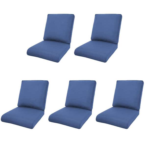 Gymojoy 22 in. x 25 in. 10-Piece Deep Seating Outdoor Lounge Chair Replacement Cushion and Back Pillow in Blue