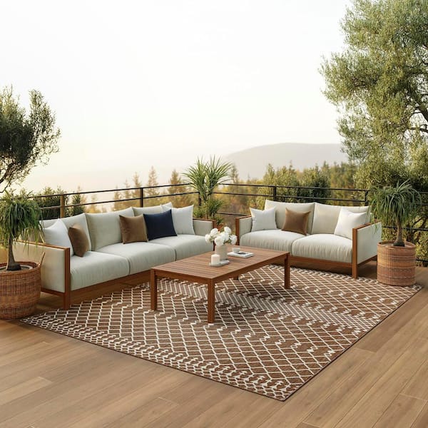 Positano Natural 12 ft. x 15 ft. Moroccan Contemporary Area Rug