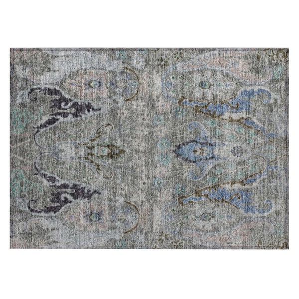 Chantille Machine Washable Indoor/Outdoor Abstract ACN1932 Pewter 2 ft. x 3 ft. Accent Rug