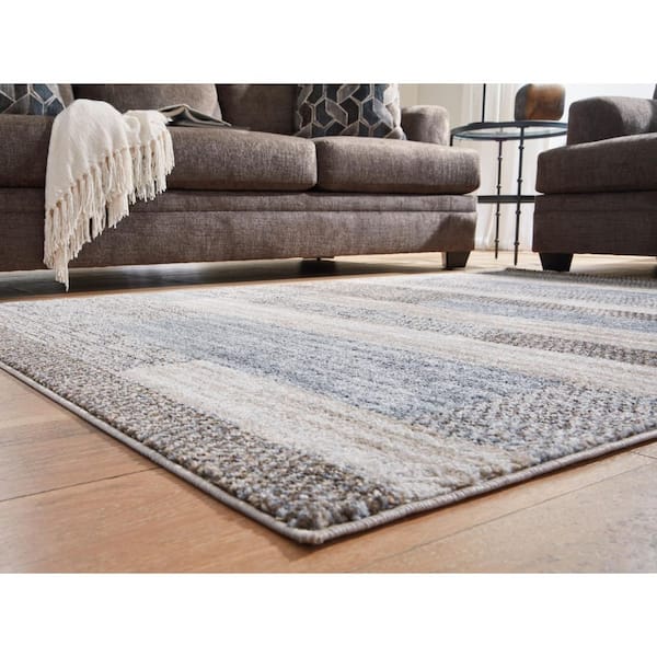 Sethburn Gray 5 ft. x 7 ft. Striped Area Rug