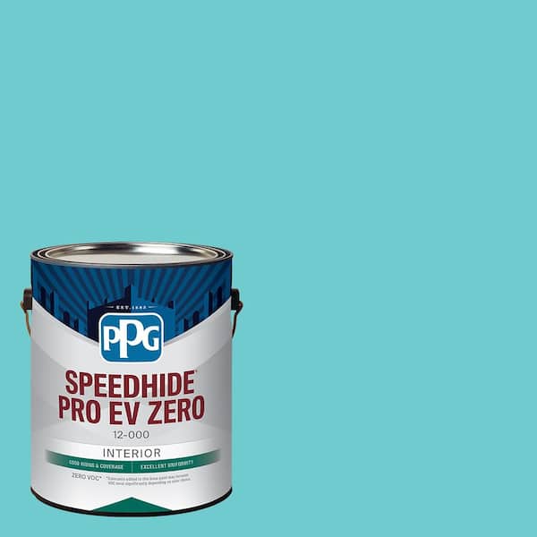 Speedhide Pro EV Zero 1 gal. PPG1233-5 Tropical Splash Semi-Gloss Interior Paint