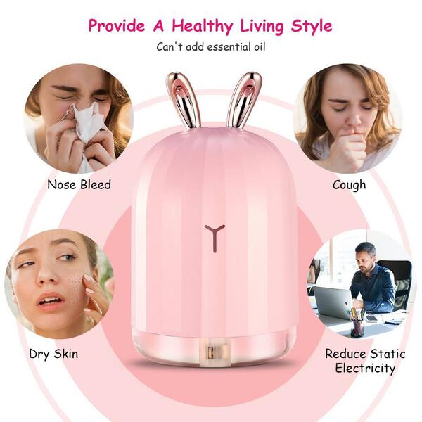 Flame Mist Humidifier, 7 Colors Flame Fireplace Air Aroma Essential Oil  Diffuser, USB Personal Desktop Noiseless Cool Mist Humidifier with Auto-Off  Protection for Home,Office 