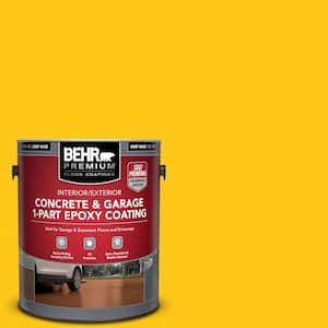 1 gal. #P300-7 Unmellow Yellow Self-Priming 1-Part Epoxy Satin Interior/Exterior Concrete and Garage Floor Paint