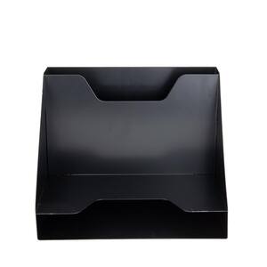 3 Section Letter Tray Desktop Supplies Tray Document Organizer, Black