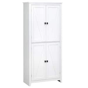 31.5 in. W x 15.75 in. D x 71.75 in. H Bathroom White Linen Cabinet