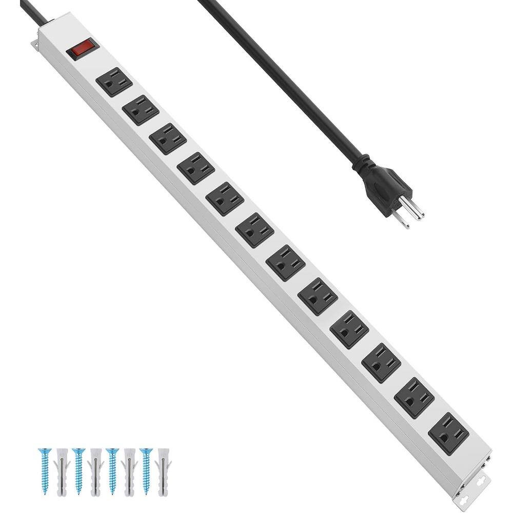 12-Outlet Power Strip Surge Protector, with Switch, Gaming Desk Strips Wide Spaced and Wall Mounted in White price history on PriceWatchPro