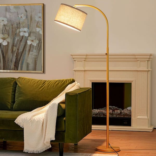 EDISHINE 63.4 in. Gold 1-Light Arc Dimmable Floor Lamp for EDISHINE 63.4 in. Gold 1-Light Arc Dimmable Floor Lamp for