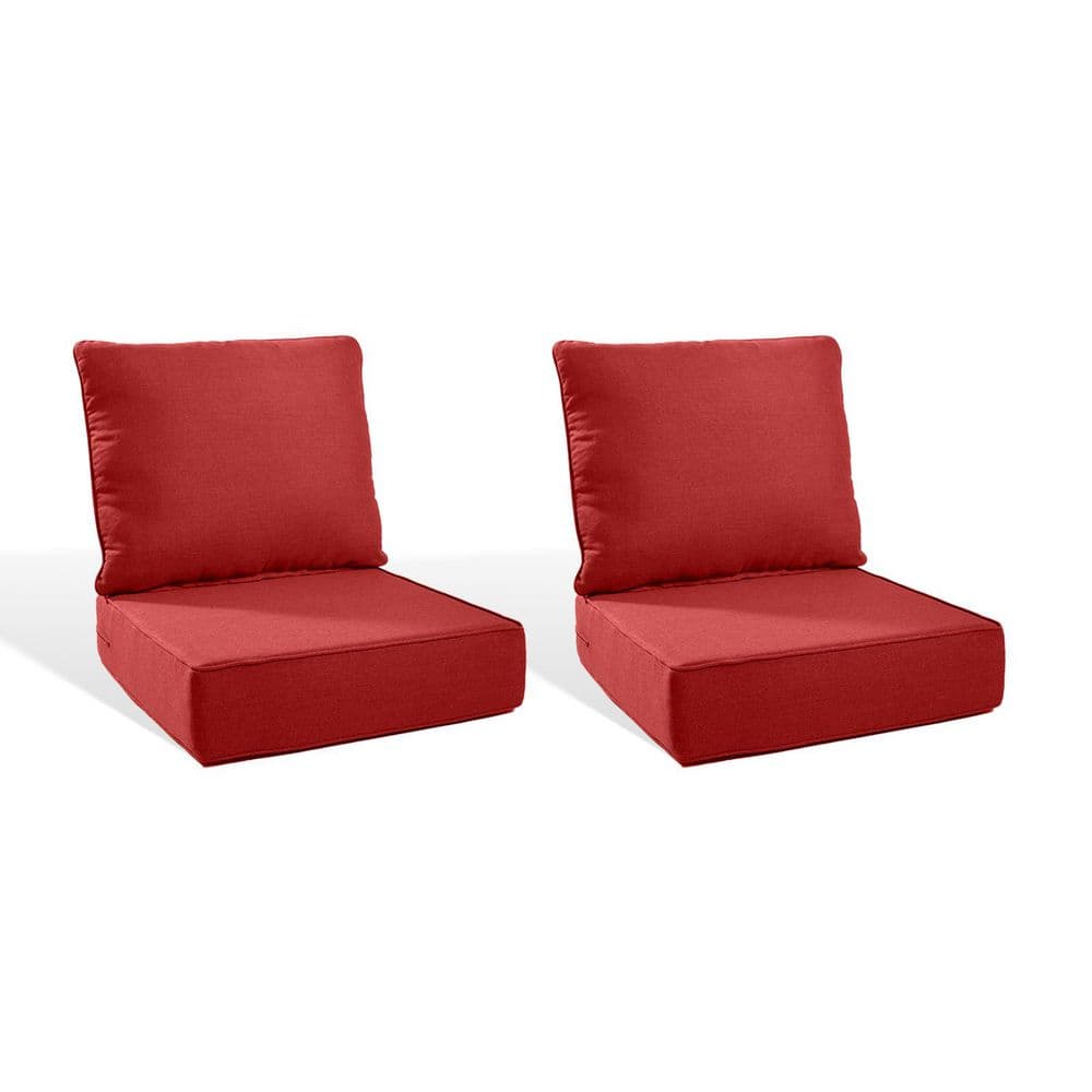 Moonluxe 22 in. x 24 in. x 6 in. 4-Piece Deep Seating Outdoor Couch Thick Cushion Set in Red (2-Set) price history on PriceWatchPro