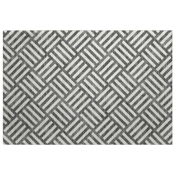 Dream Shag Premium Machine Washable Abstract ADS620 Black 2 ft. x 3 ft. Accent Rug