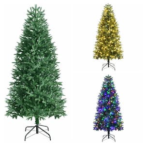 6 ft. Green Pre-Lit PVC and PE Artificial Christmas Tree with 2-Lighting Colors and 9 Flash Modes