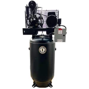 Industrial Gold 80 Gal. 7.5 HP Vertical 1-Phase Low RPM 175 PSI Electric Air Compressor with Quiet Operation