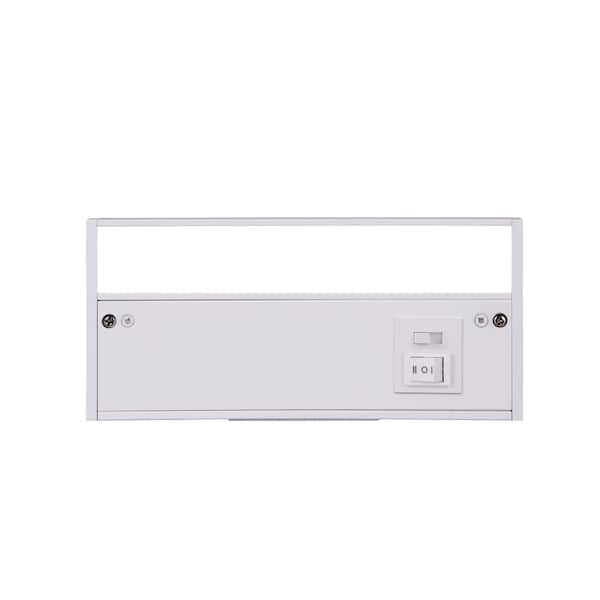 8 in. Hardwired/Plug-in White Finish Dimmable Integrated LED Adjustable White CCT Linkable Under Cabinet Light