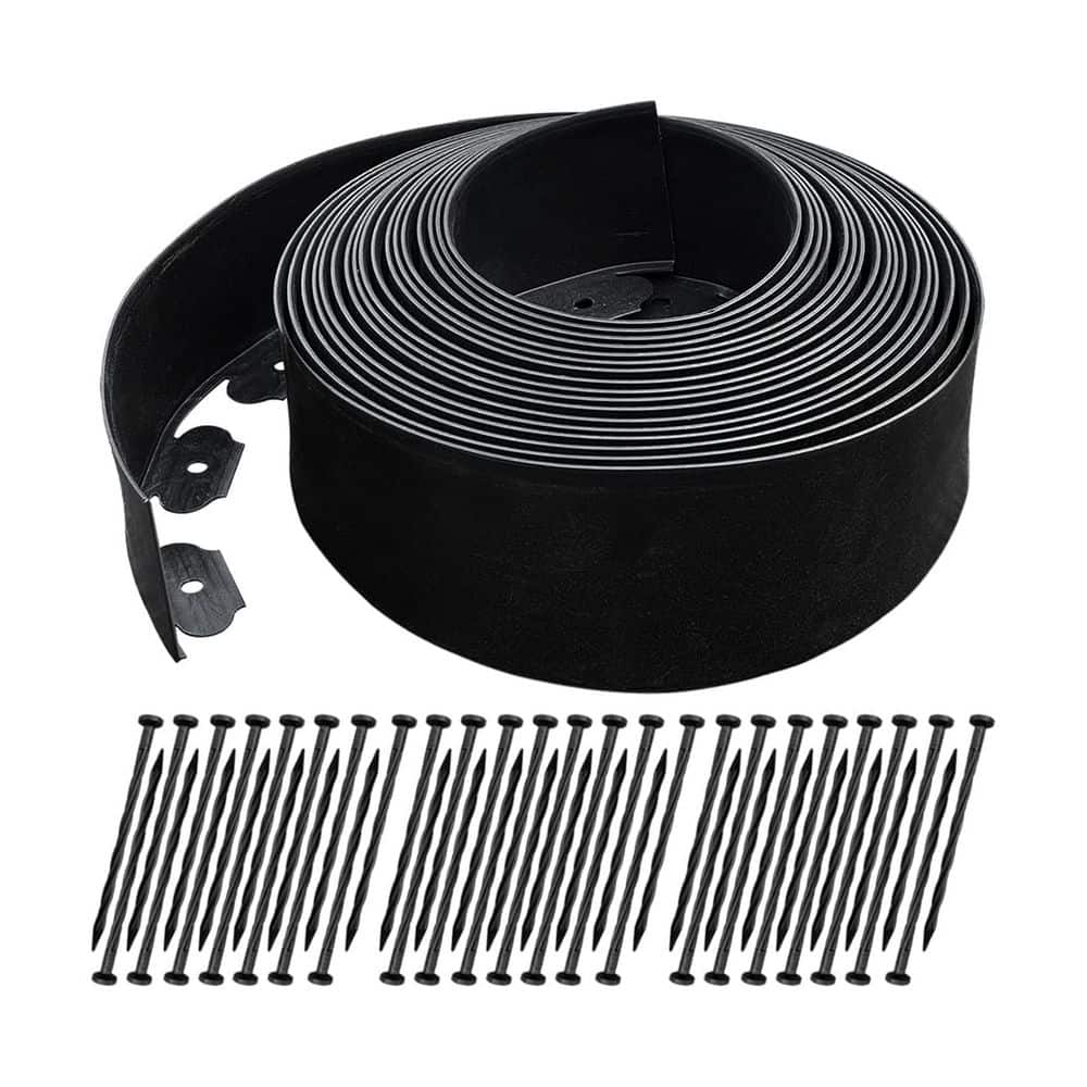 50 ft. Extra Tall 4 in. H x Flexible Heavy-Duty Plastic Landscape Edging Border Black with 45 Spikes 1 Roll price history on PriceWatchPro