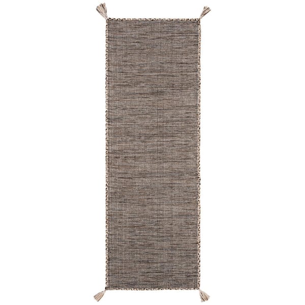 SAFAVIEH Montauk Beige/Black 2 ft. x 7 ft. Border Runner Rug