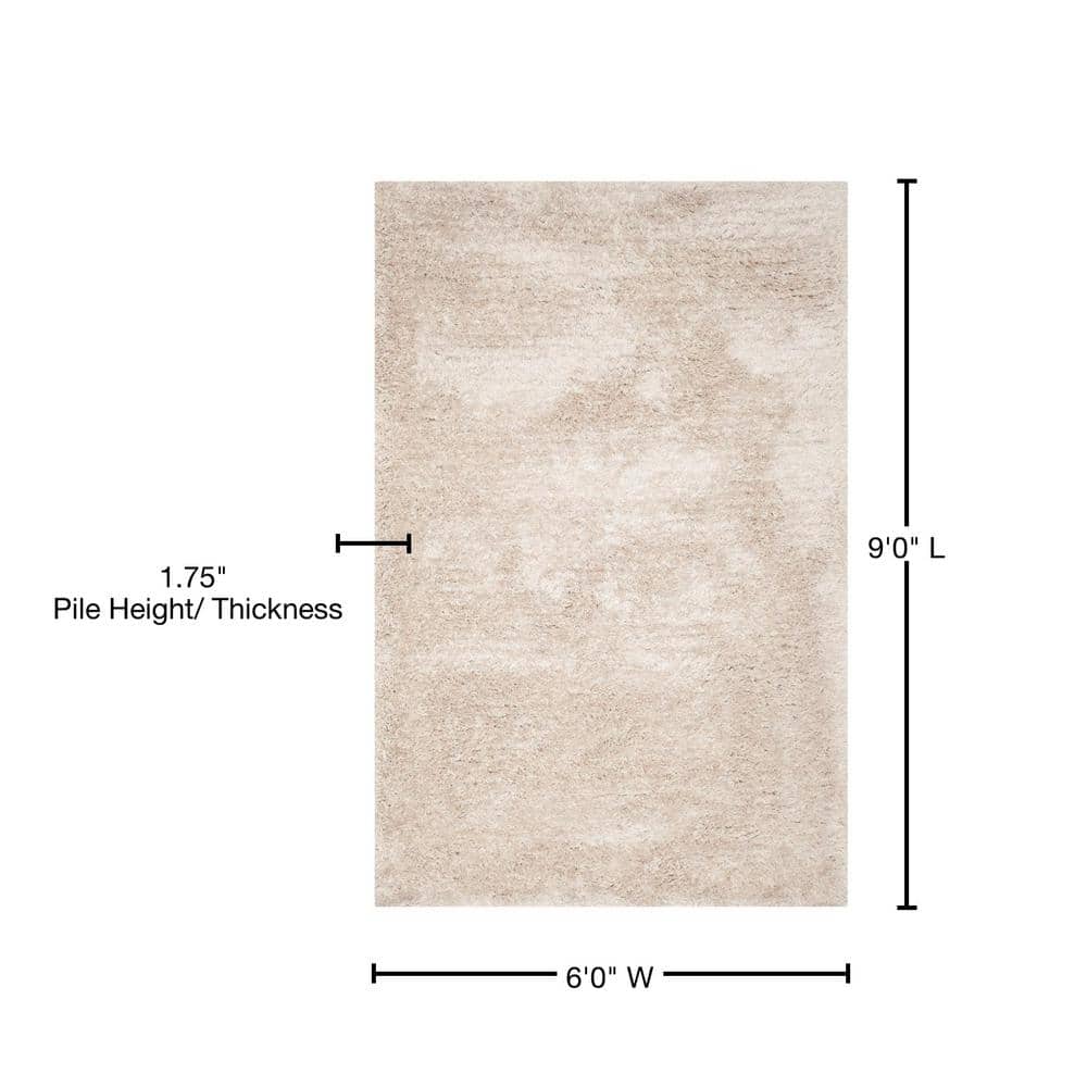 Champagne 6' x 9' Hand-Tufted Shag Area Rug