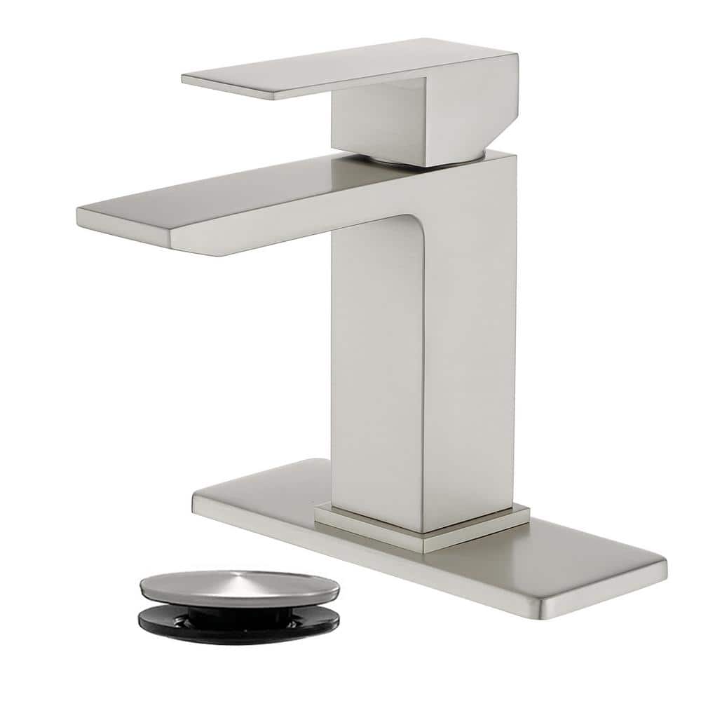 Single Handle Single Hole Bathroom Faucet with Drain Assembly Stainless Steel Waterfall Sink Basin Taps n Brushed Nickel price history on PriceWatchPro