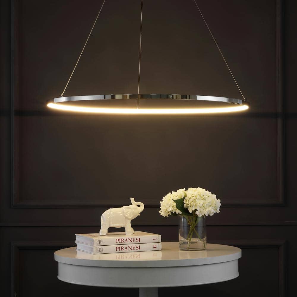 Circulo 34.88" Chrome LED Bohemian Pendant Light