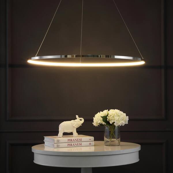 Quoizel Infinity Polished Chrome Transitional Crystal Cylinder Integrated LED Pendant Light