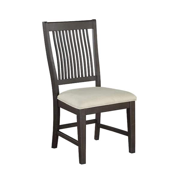 Best Quality Furniture Brenda Rustic Beige Linen Fabric Verticle Back Design Side Chair (Set of 1).