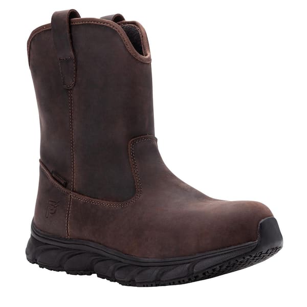 Propet Men's Smith 8 in. Work Boot - Composite Toe, Crazy Horse Leather, 12 X-Wide