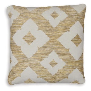 Brockner Next-Gen Nuvella Brown/Yellow Geometric Stain Resistant Polyester 18 in. L x 18 in. W Pillow