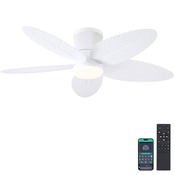 Kviflon 42 in. Tropical White Ceiling Fan with LED Light
