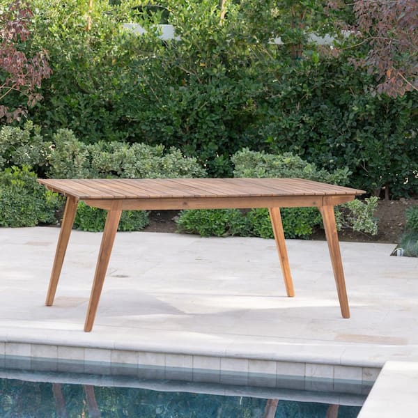 Noble House Taiga Teak Brown Wood Outdoor Dining Table