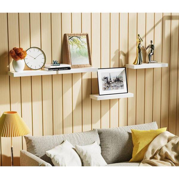 Floating Shelves 15.7 in W x 5.7 in D White Engineered Wood Wall