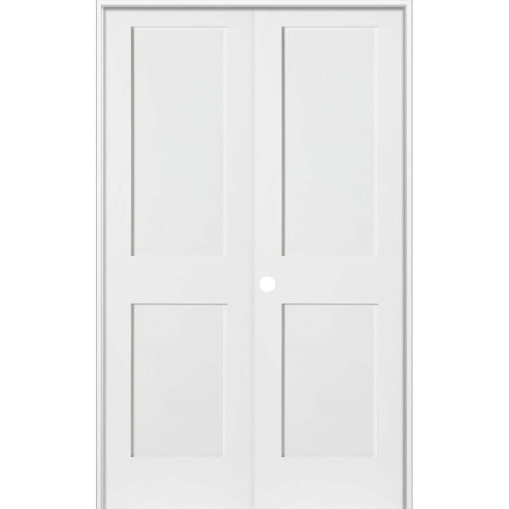 Krosswood Doors 48 in. x 80 in. Craftsman Shaker 2-Panel Right Handed ...