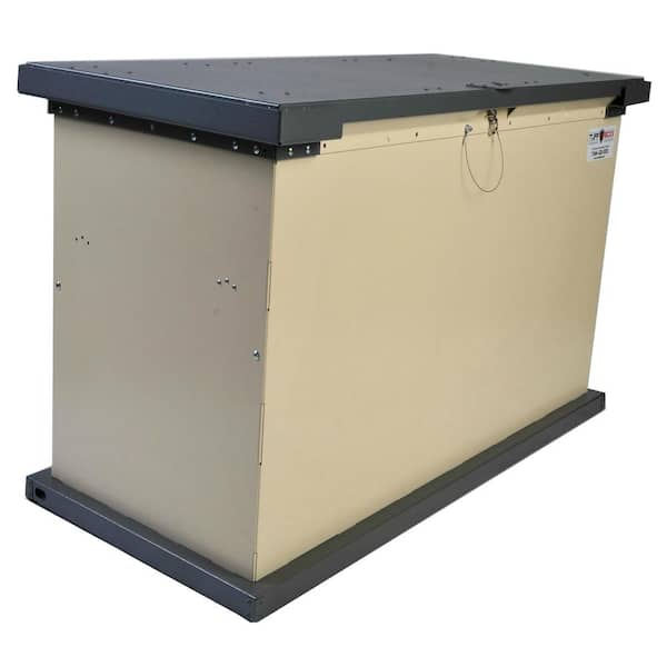 Unbranded TuffBoxx GRIZZLY Series 149 Gal. Beige Galvanized Metal Bear-Proof Trash Can/Storage Container