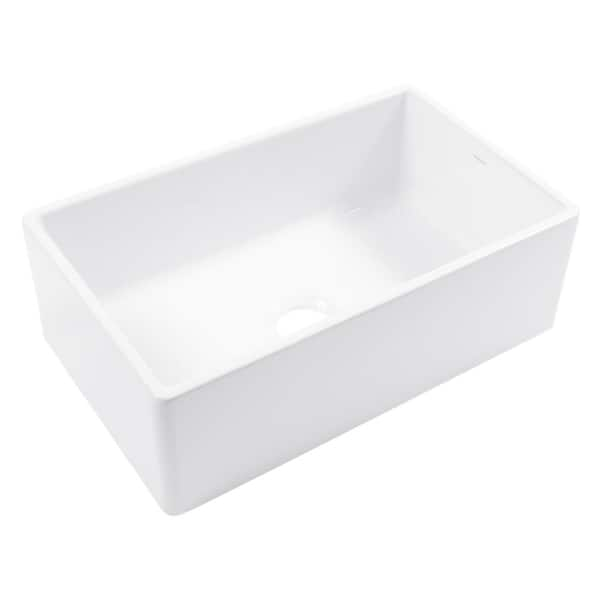 Bradstreet II 30 in. Farmhouse Apron Front Undermount Single Bowl Crisp White Fireclay Kitchen Sink