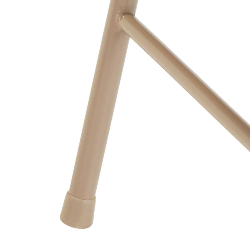 Beige Metal Armless Folding Reception Chair Set of 4