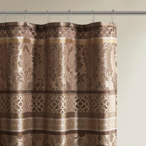 Venetian Brown 72 in. Jacquard Shower Curtain