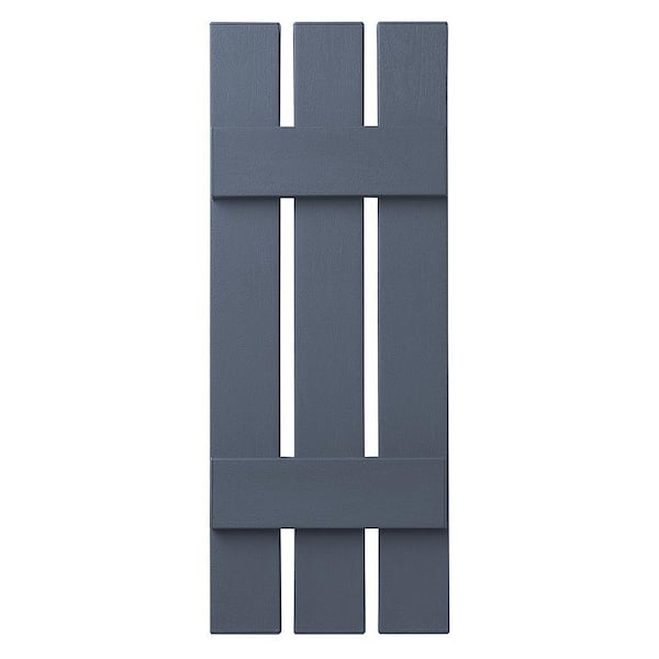 Ply Gem 12 in. x 39 in. Polypropylene 3-Board Open Board and Batten Shutters Pair in Blue