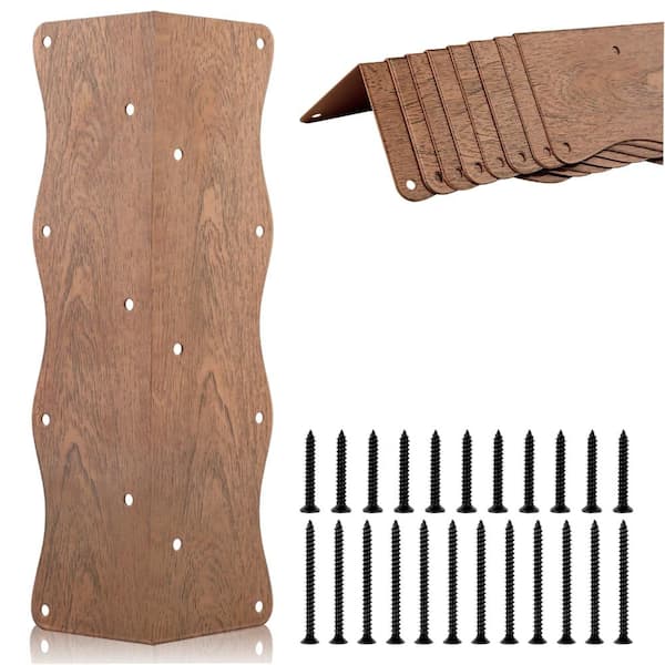 8Pcs wood grain rustproof metal brackets with screws(11"×3"×3"), fit 20"-24" wooden raised vegetable garden beds