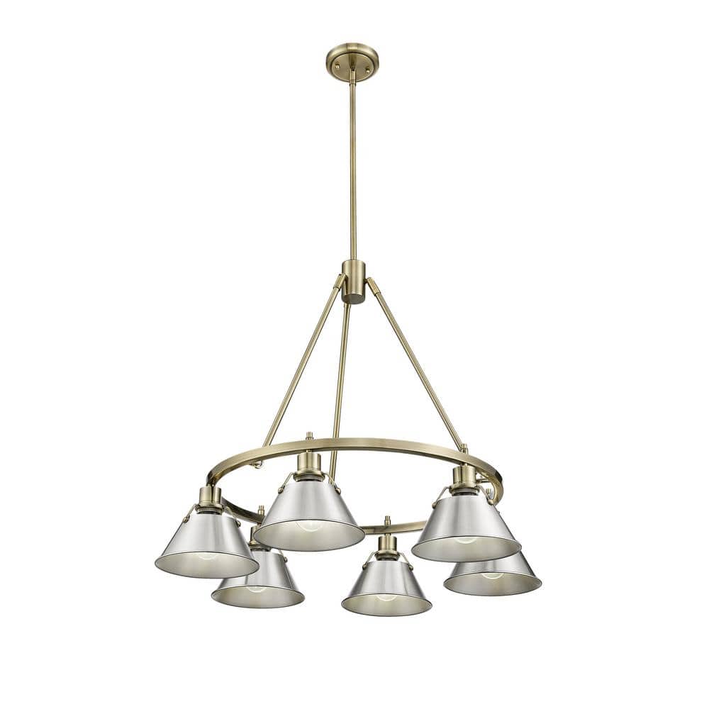 Orwell 6-Light Aged Brass and Pewter Chandelier price history on PriceWatchPro