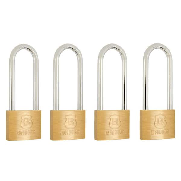 1-9/16 in. (40 mm) Solid Brass Keyed Lock with 2 in. Shackle (4-Pack)