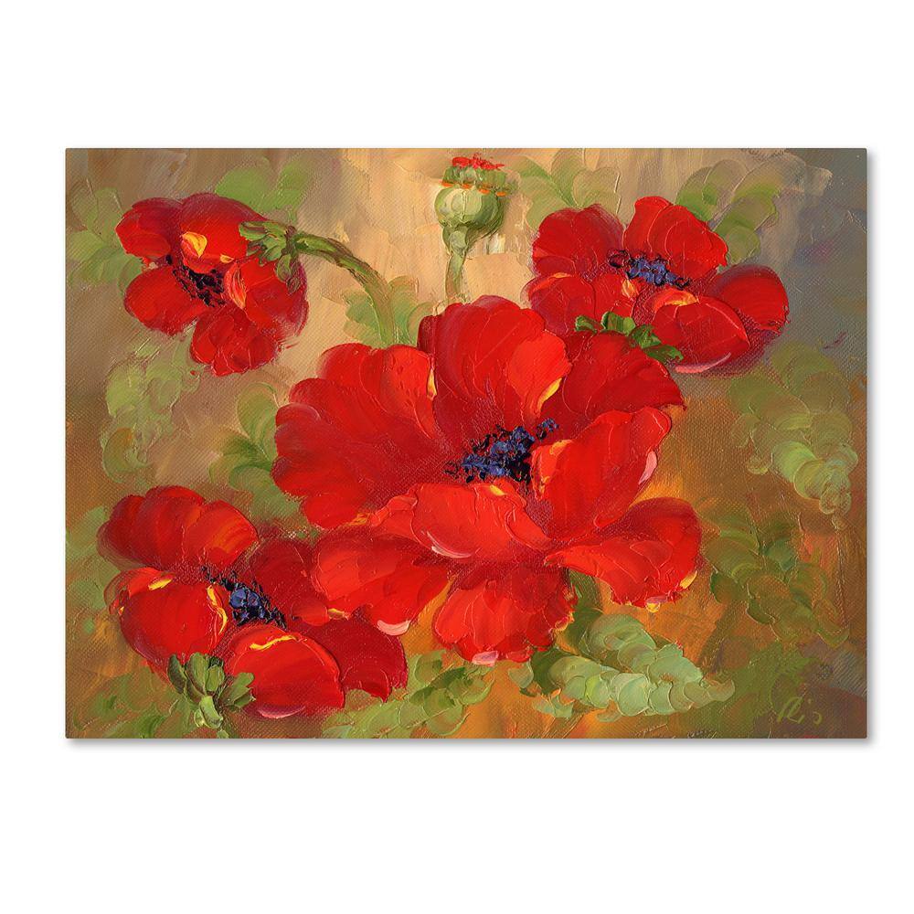 Vibrant Red Poppies Canvas Art, 26x32 Inches