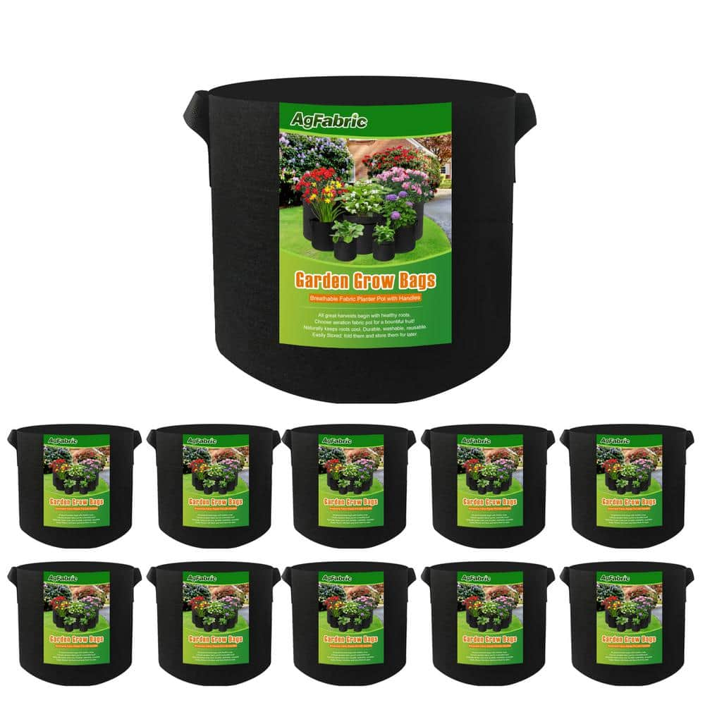 Agfabric 13.8 in. Dia x 15.7 in. H 10 Gal. Black Fabric Mount Planter Plant  Grow Bag Planter Felt Non-Woven Potato (4-Pack) GBM3540P4G10B - The Home  Depot