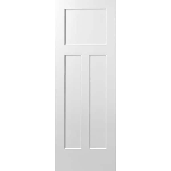 Masonite 30 in. x 80 in. 3 Panel Winslow Primed Solid Core Composite Interior Door Slab