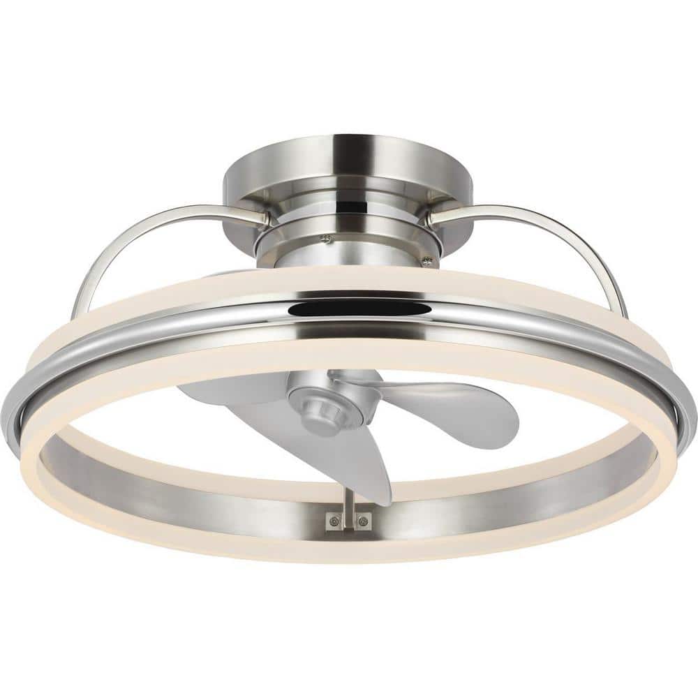 Brushed Nickel 21" LED Ceiling Fan with Remote and Lighting