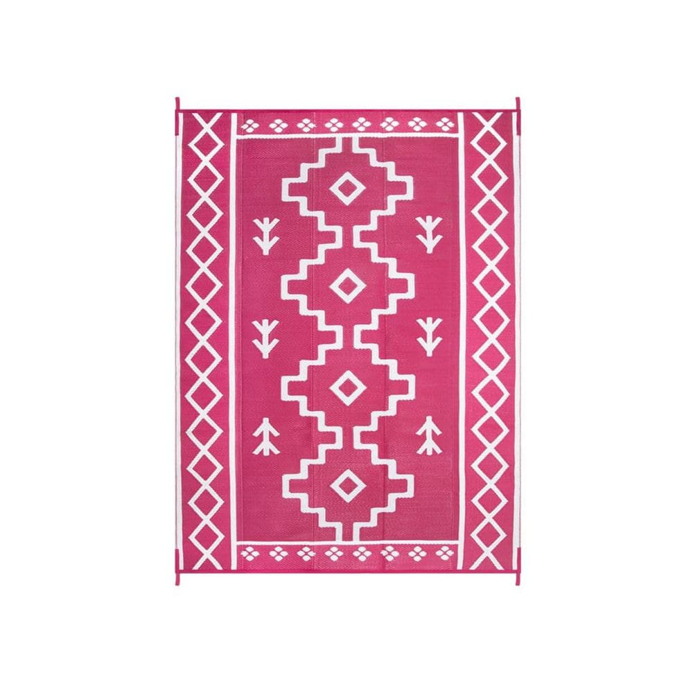 8x10 Waterproof, Reversible Boho Patio Plastic Straw Outside Rug (Pink) price history on PriceWatchPro