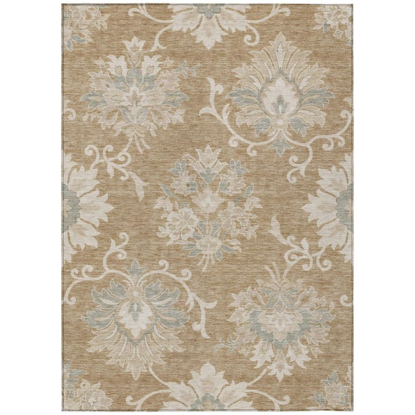 Chantille Machine Washable Indoor/Outdoor Abstract ACN3133 Saffron 5 ft. x 7 ft. 6 in. Area Rug