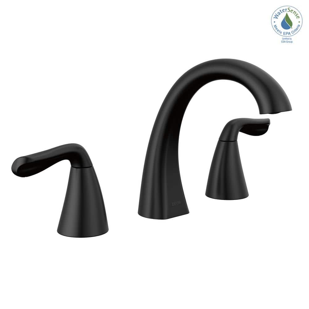 Arvo Matte Black Zinc 2-Handle Widespread Bathroom Faucet