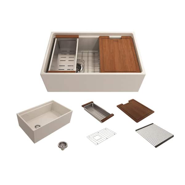 Have a question about BOCCHI StepRim Biscuit Fireclay 30 in. Single