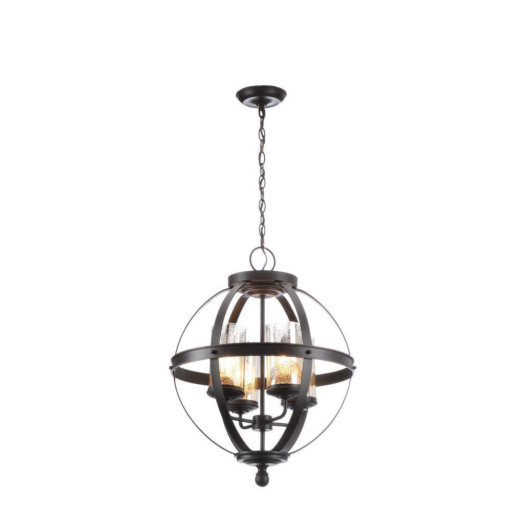Criticize frequency Temerity Sea Gull Lighting Sfera 4-Light Autumn Bronze Rustic Globe Hanging  Candlestick Chandelier with Mercury Glass Shade 3110404-715 - The Home Depot