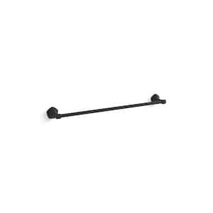 Occasion 24 in. Wall Mounted Single Towel Bar in Matte Black