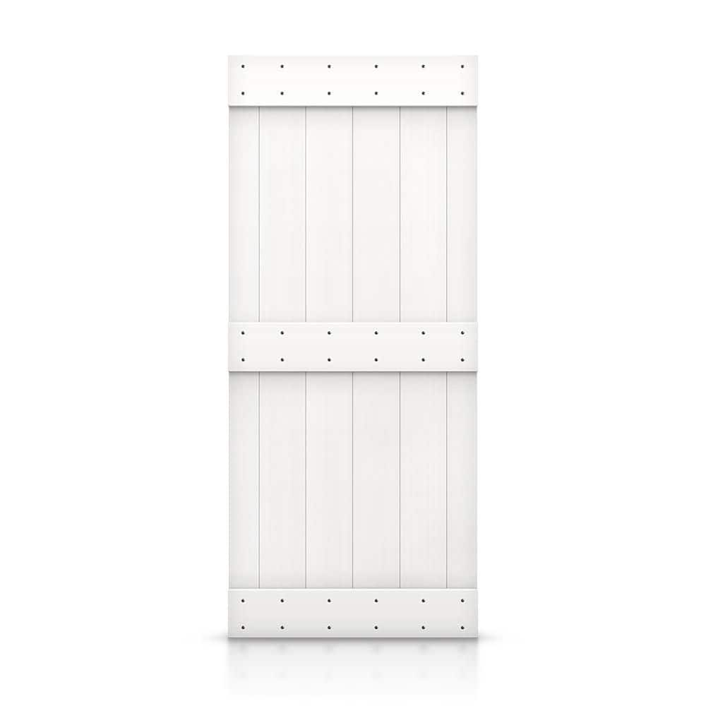 CALHOME 38 in. x 84 in. Mid-Bar Series White DIY Knotty Pine Wood ...