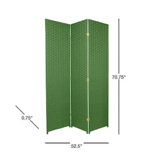 6 ft. Light Green 3-Panel Room Divider