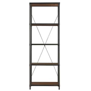 26 in Black Industrial Rustic Pipe Frame Bookcase